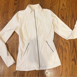 Women's White Zip-Up Sweater